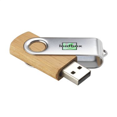 Лого трейд pекламные подарки фото: USB Twist Bamboo со склада 8 ГБ